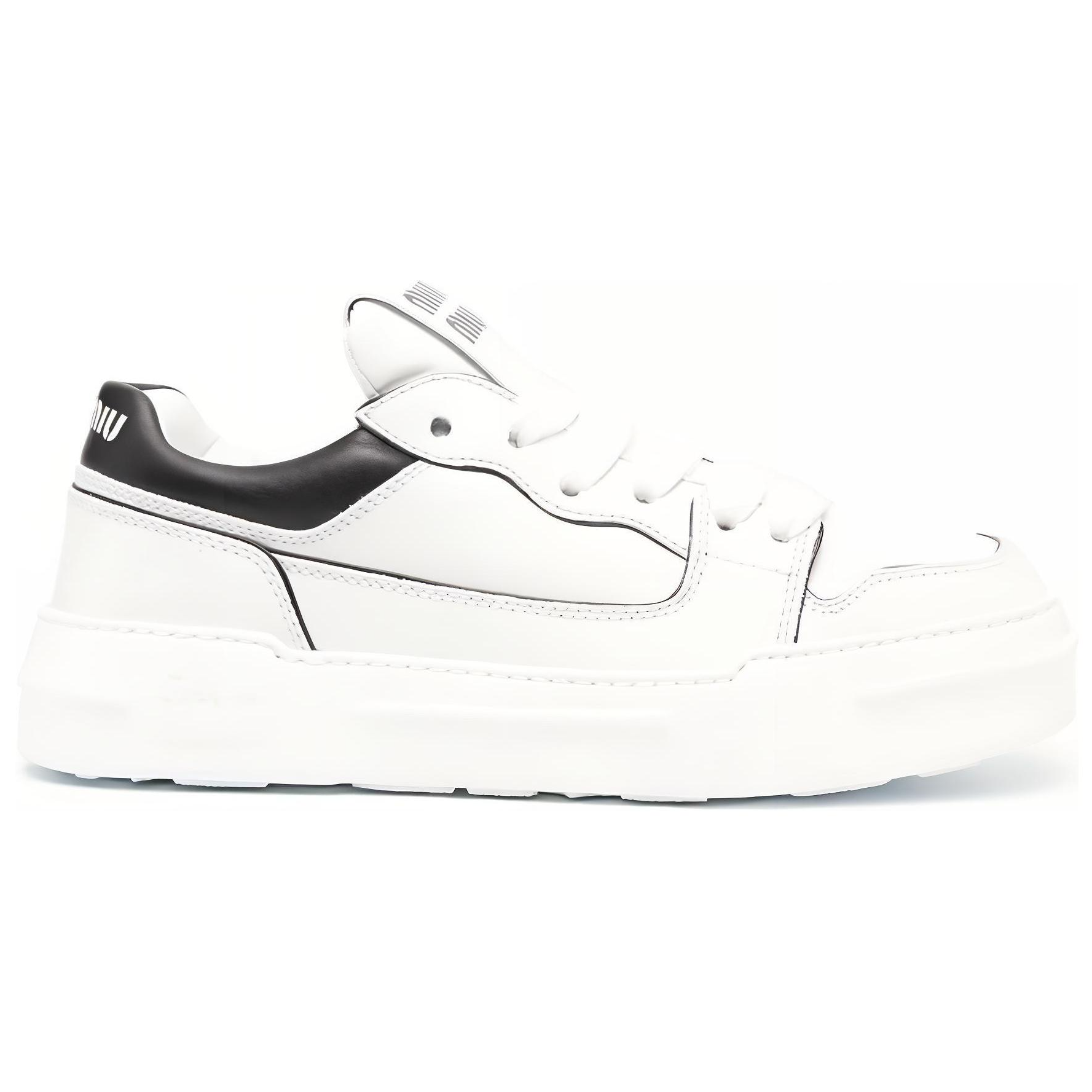 Order (W) Sneaker in Pelle MIU MIU ''Nero e Bianco'' 5E838D_A21_F0964_F_005