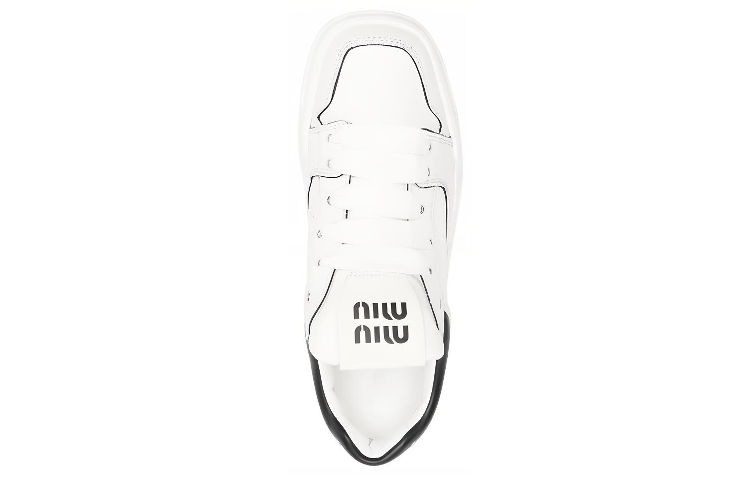 Purchase (W) Sneaker in Pelle MIU MIU ''Nero e Bianco'' 5E838D_A21_F0964_F_005