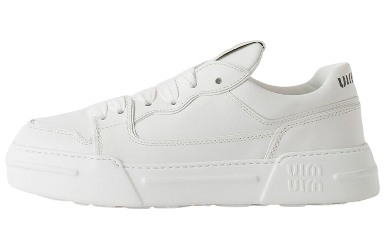 Buy (W) ミュウミュウ レザー スニーカー 白 (Myuumyuu Rezaa Suniikaa Shiro) 5E838D_A21_F0009