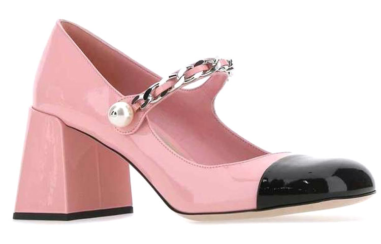 (W) MIU MIU Leather High-Heeled Shoes 'Pink' 圖 3