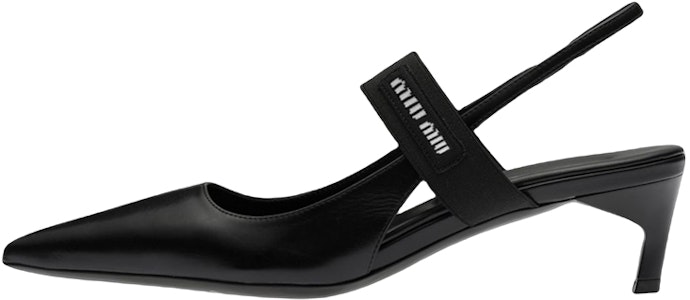 (W) 미우미우 블랙 포인티드 토 슬링백 가죽 하이힐 5I932D_3AQO_F0002_F_045 Buy (W) 미우미우 블랙 포인티드 토 슬링백 가죽 하이힐 5I932D_3AQO_F0002_F_045