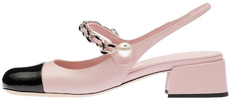 (Women) MIU MIU Leather High Heels 'Metal Chain Pink Pearl' 5I460D_3L4I_F054Z_F_DX35 (Women) MIU MIU Leather High Heels 'Metal Chain Pink Pearl' 5I460D_3L4I_F054Z_F_DX35