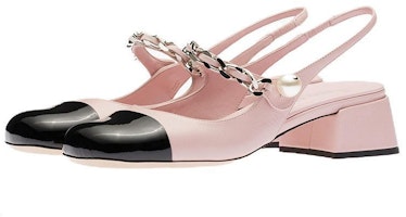 (W) MIU MIU High Heels Kulit 'Metal Chain Pink Pearl' 5I460D_3L4I_F054Z_F_DX35 Order (W) MIU MIU High Heels Kulit 'Metal Chain Pink Pearl' 5I460D_3L4I_F054Z_F_DX35