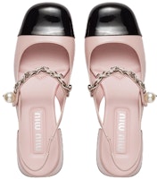 (W) MIU MIU High Heels Kulit 'Metal Chain Pink Pearl' 5I460D_3L4I_F054Z_F_DX35 Shop (W) MIU MIU High Heels Kulit 'Metal Chain Pink Pearl' 5I460D_3L4I_F054Z_F_DX35