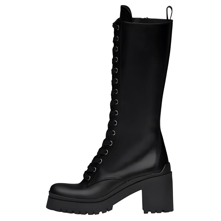 (Women) MIU MIU Leather Lace-Up Boots 'Black' 5W227D_3KL9_F0002_F_080