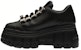 (W) MIU MIU Kasut Derby Kulit Bertali 'Platform Hitam' 5E679D_A21_F0002_F_085