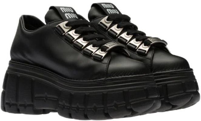 (Women) MIU MIU Leather Lace-Up Derby 'Black Platform' 5E679D_A21_F0002_F_085 Order (Women) MIU MIU Leather Lace-Up Derby 'Black Platform' 5E679D_A21_F0002_F_085