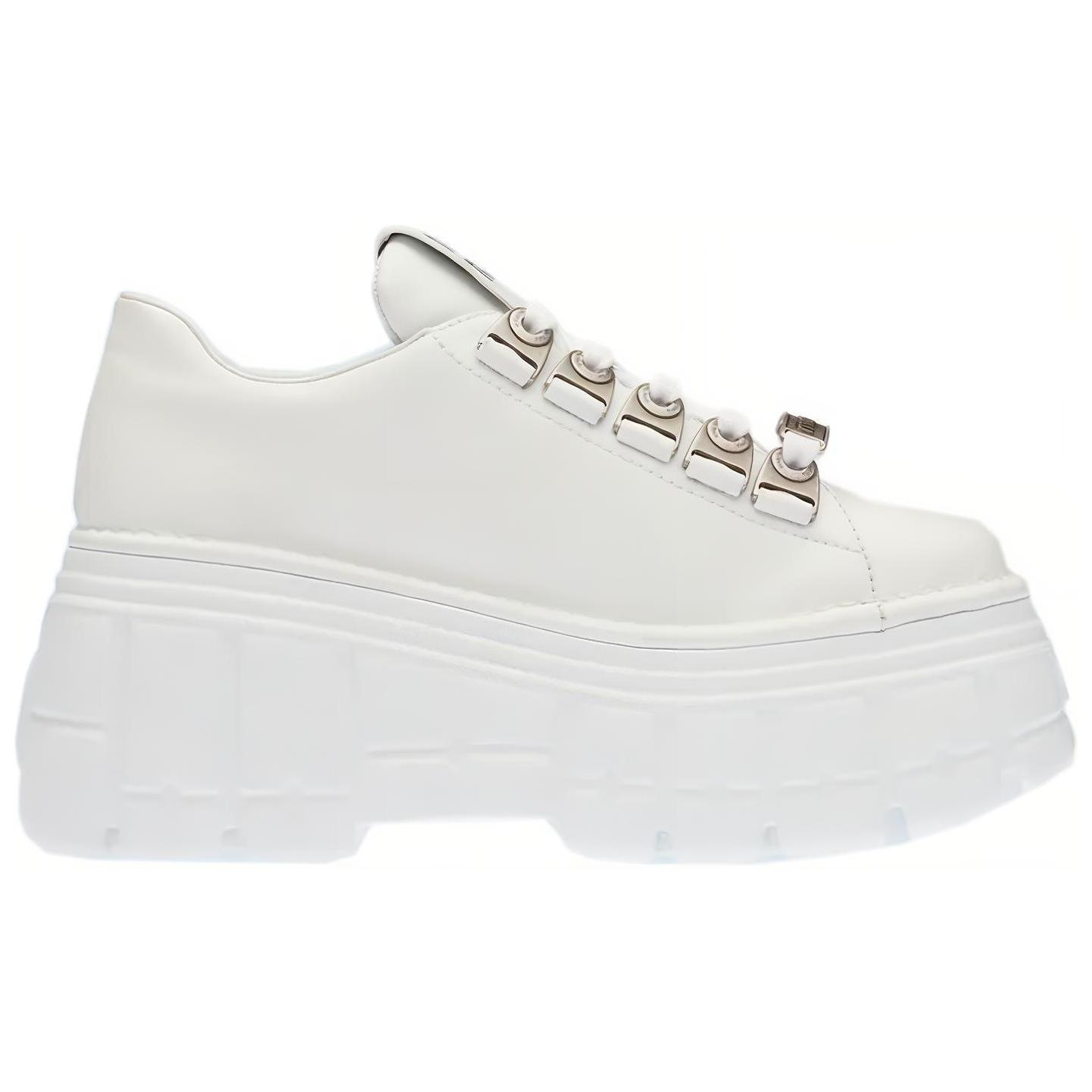 Order (W) MIU MIU Zapatos Derby de Cuero con Plataforma Blanca 5E679D_A21_F0009_F_085