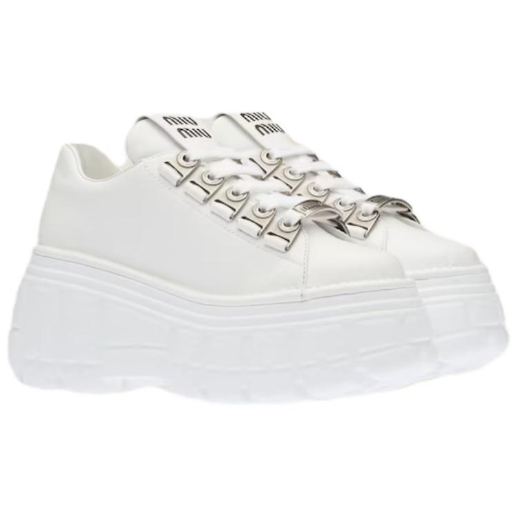 Lookbook (W) MIU MIU Zapatos Derby de Cuero con Plataforma Blanca 5E679D_A21_F0009_F_085