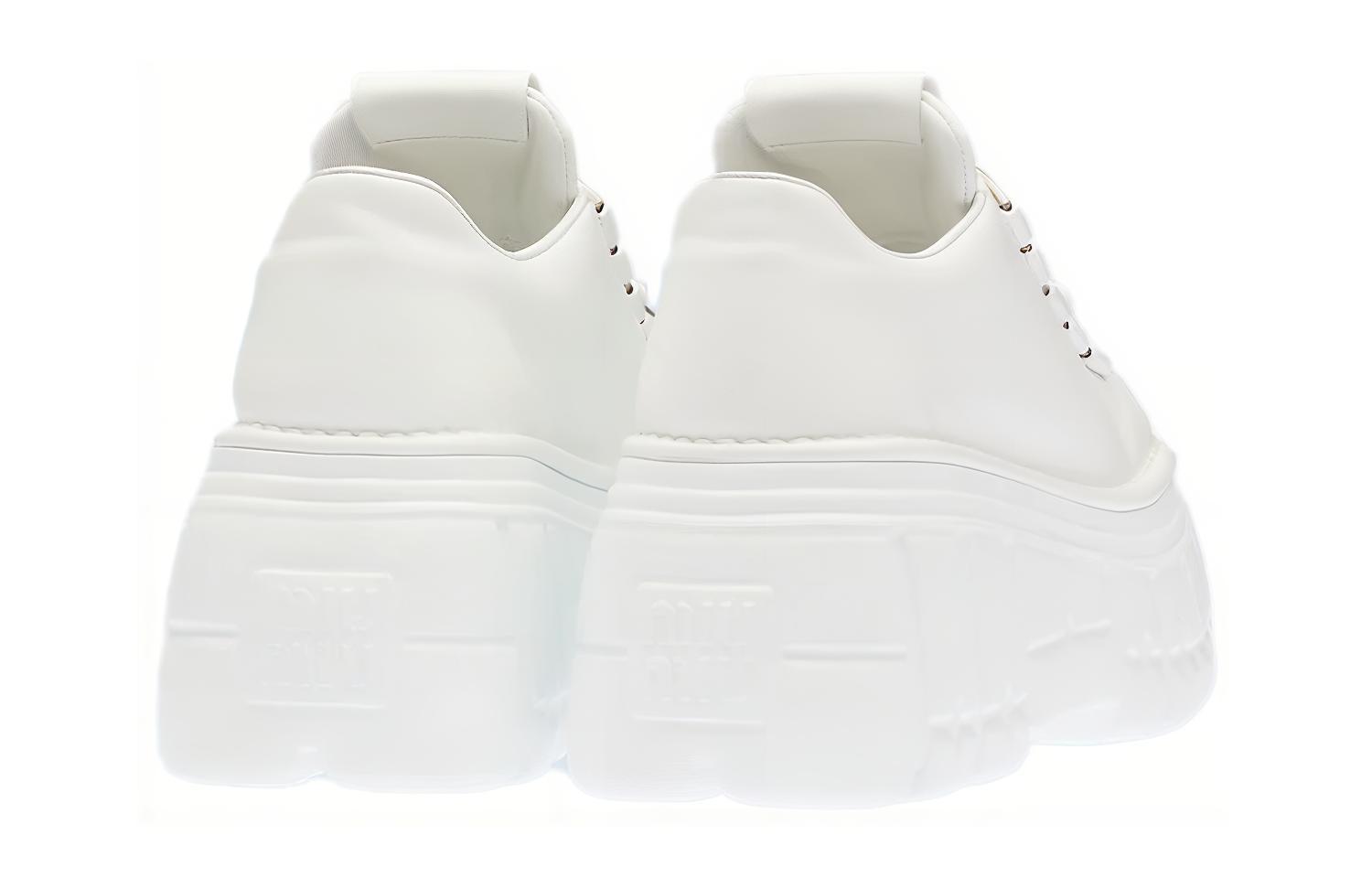 Shop (W) MIU MIU Zapatos Derby de Cuero con Plataforma Blanca 5E679D_A21_F0009_F_085