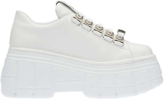 (W) MIU MIU 白色厚底皮革德比鞋 5E679D_A21_F0009_F_085 Order (W) MIU MIU 白色厚底皮革德比鞋 5E679D_A21_F0009_F_085