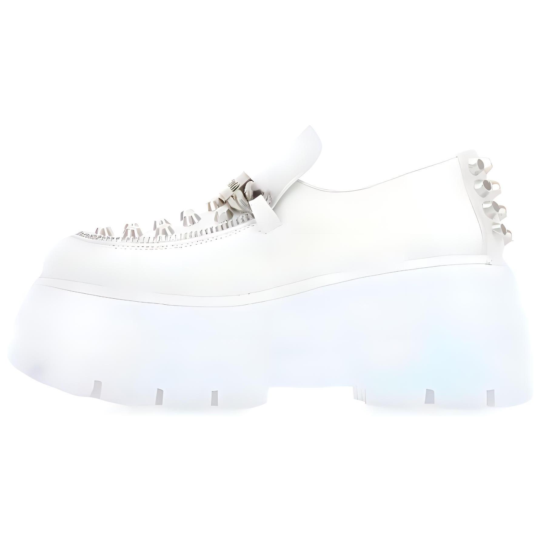 Buy (W) MIU MIU Leren Plateau Loafer ''Wit'' 5D678D_3J2Y_F0009_F_085