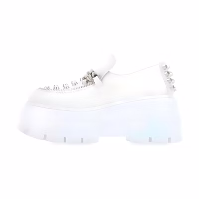 (W) MIU MIU Leather Loafer Platform 'White'