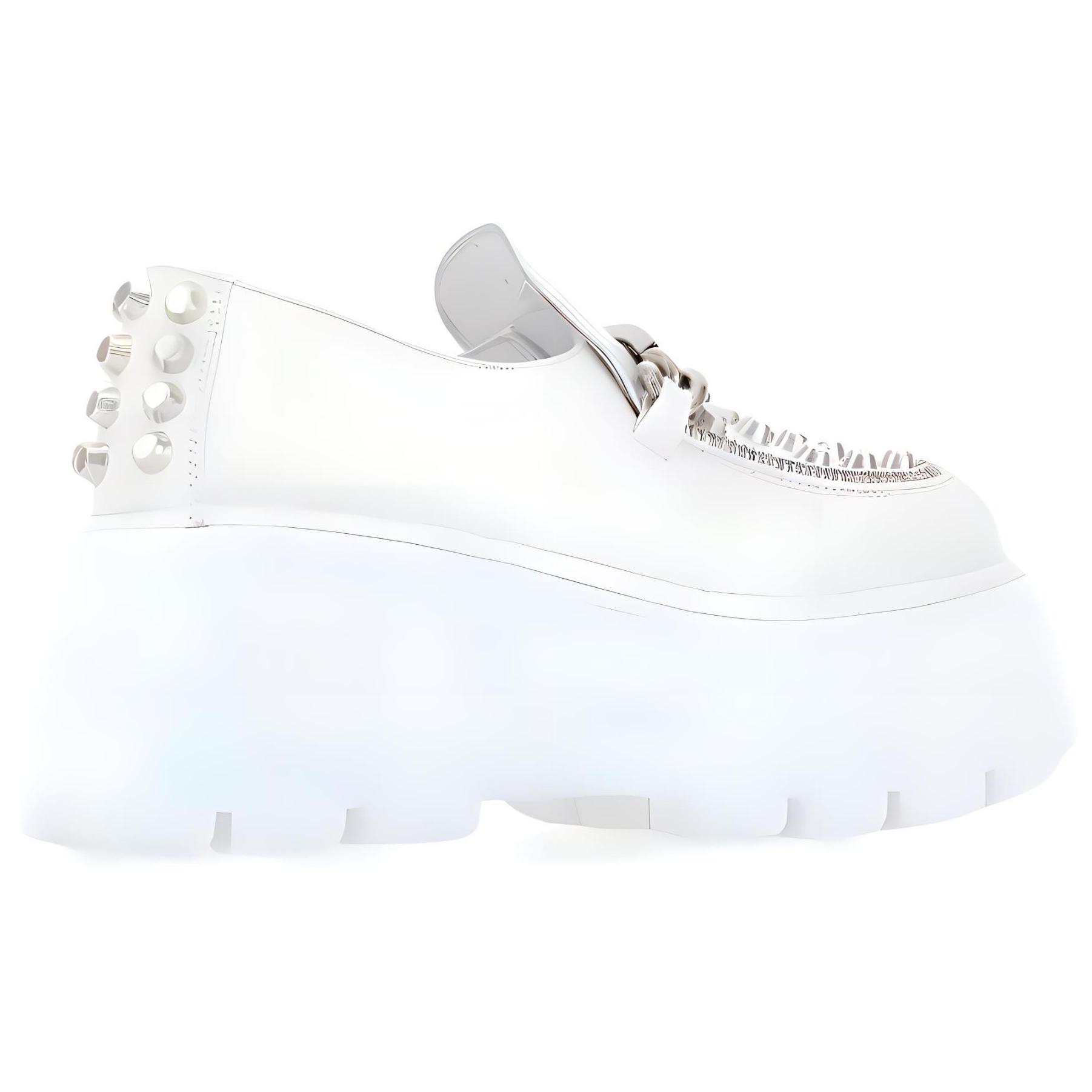Lookbook (W) MIU MIU Leren Plateau Loafer ''Wit'' 5D678D_3J2Y_F0009_F_085