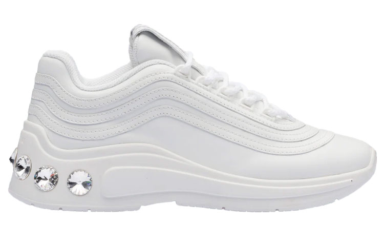 (W) MIU MIU Leather Low-Top 'Faux Crystal White' 圖 2