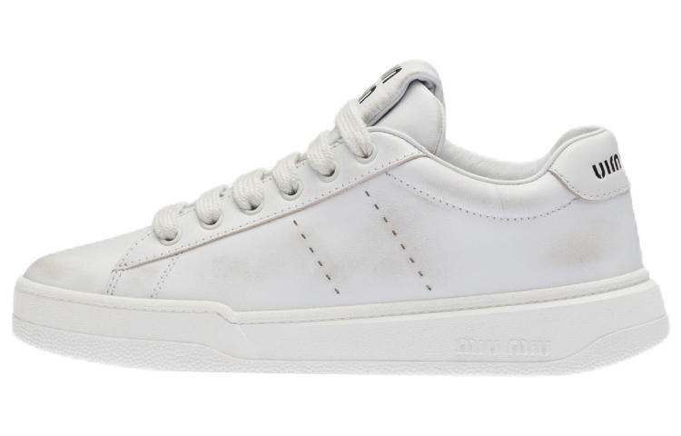 (Women) MIU MIU Leather Low Top 'White Fashion' 5E916D_3G63_F0009_F_005