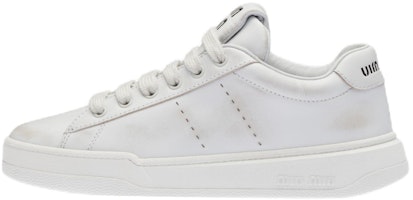 (Women) MIU MIU Leather Low Top 'White Fashion' 5E916D_3G63_F0009_F_005 (Women) MIU MIU Leather Low Top 'White Fashion' 5E916D_3G63_F0009_F_005
