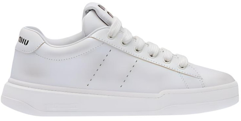 (Women) MIU MIU Leather Low Top 'White Fashion' 5E916D_3G63_F0009_F_005 Order (Women) MIU MIU Leather Low Top 'White Fashion' 5E916D_3G63_F0009_F_005