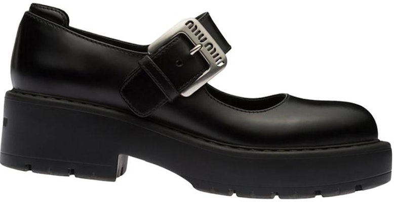 (W) MIU MIU Zapatos Mary Jane de Cuero 'Negro' 5F786D_B4L_F0002_F_055 Order (W) MIU MIU Zapatos Mary Jane de Cuero 'Negro' 5F786D_B4L_F0002_F_055