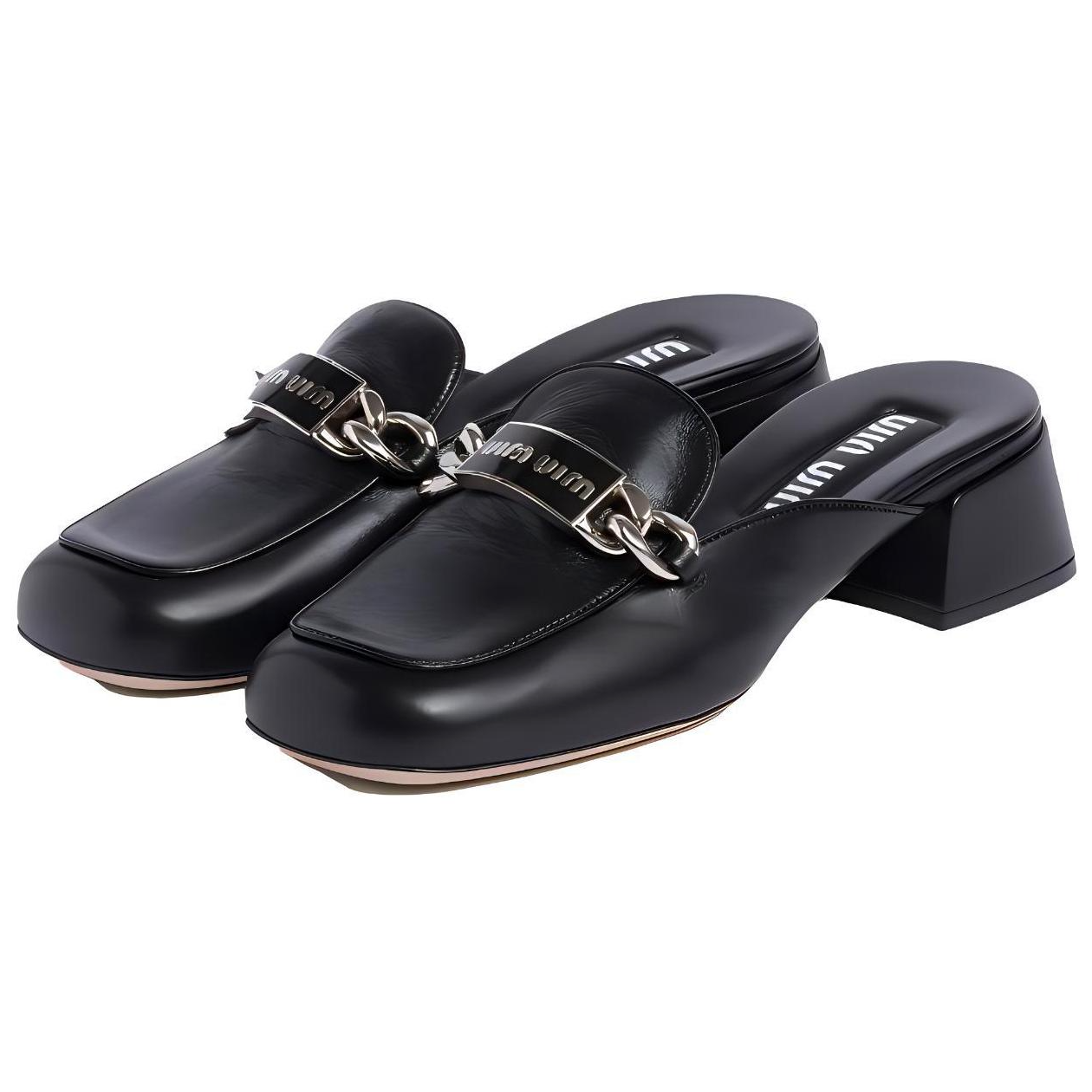 (W) MIU MIU Leather Mules Black 'CMFT Fashion' 圖 3