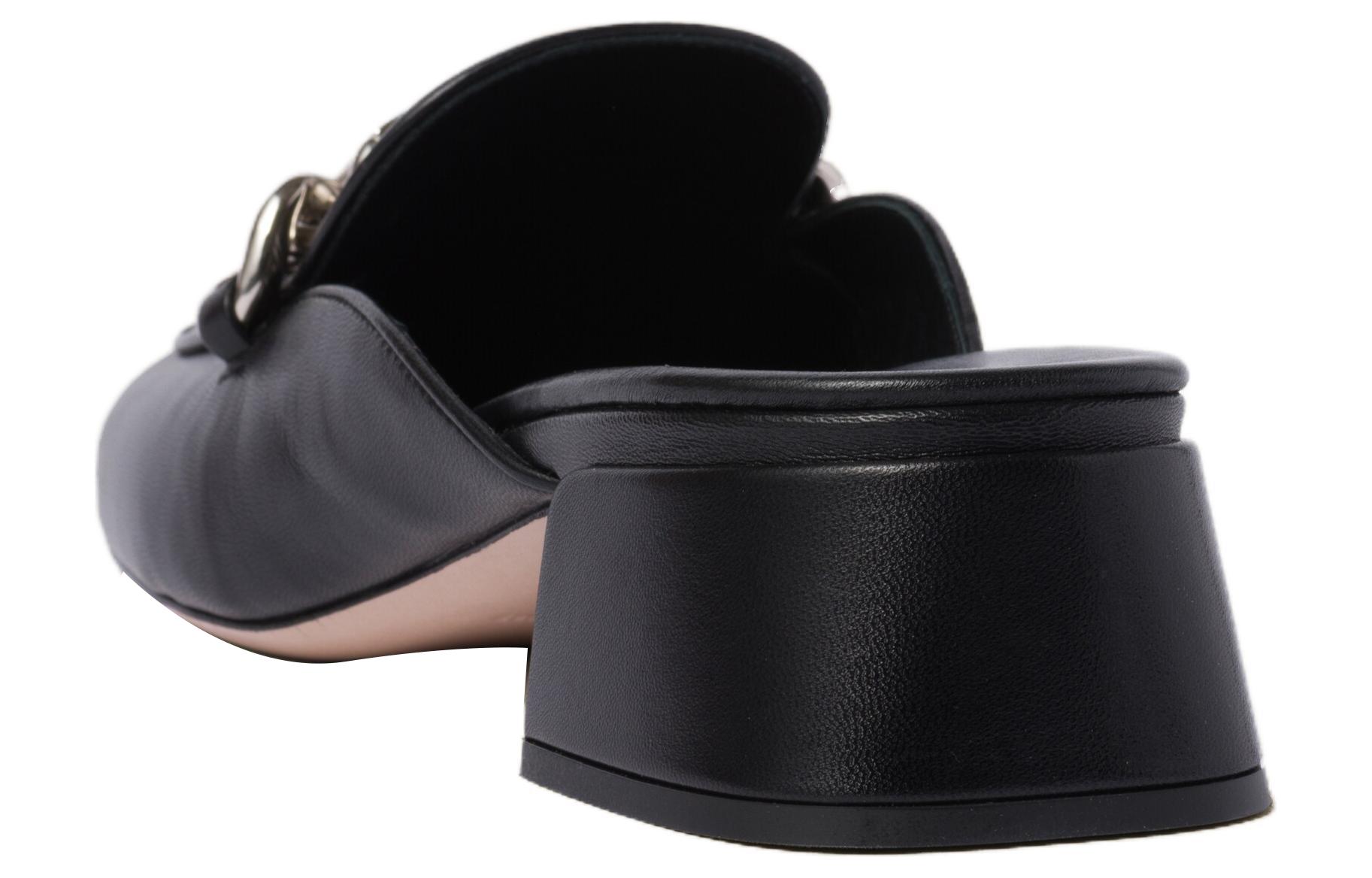 (W) MIU MIU Leather Mules Black 'CMFT Fashion' 圖 5