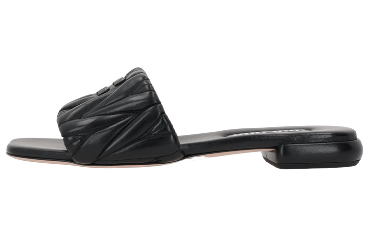 Buy (W) MIU MIU Sandali Fashion in Pelle Traspiranti Open-Toe ''Nero'' 5XX605_LM5_F0002_F_0103