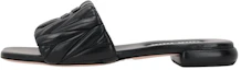 Buy (W) MIU MIU Leren Open-Teen Ademend Mode Slide ''Zwart'' 5XX605_LM5_F0002_F_0103