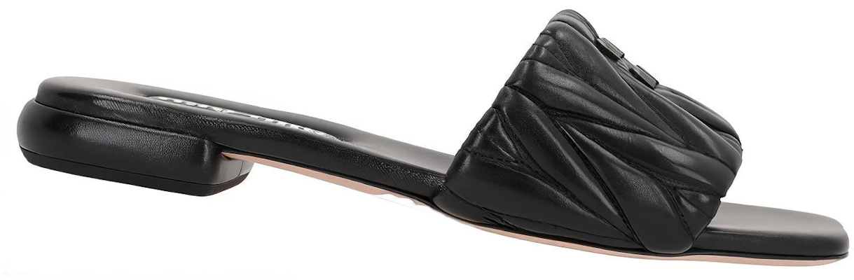(W) MIU MIU Leren Open-Teen Ademend Mode Slide ''Zwart'' 5XX605_LM5_F0002_F_0103 Lookbook (W) MIU MIU Leren Open-Teen Ademend Mode Slide ''Zwart'' 5XX605_LM5_F0002_F_0103