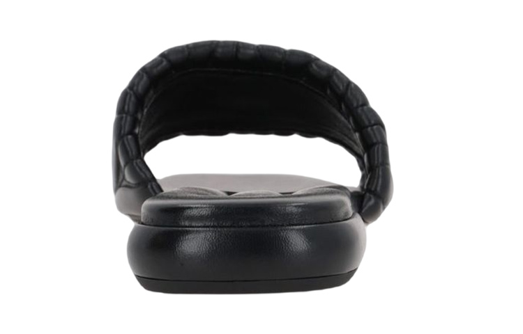 (W) MIU MIU Leather Open-Toe Breathable Fashion Slide 'Black' 圖 4