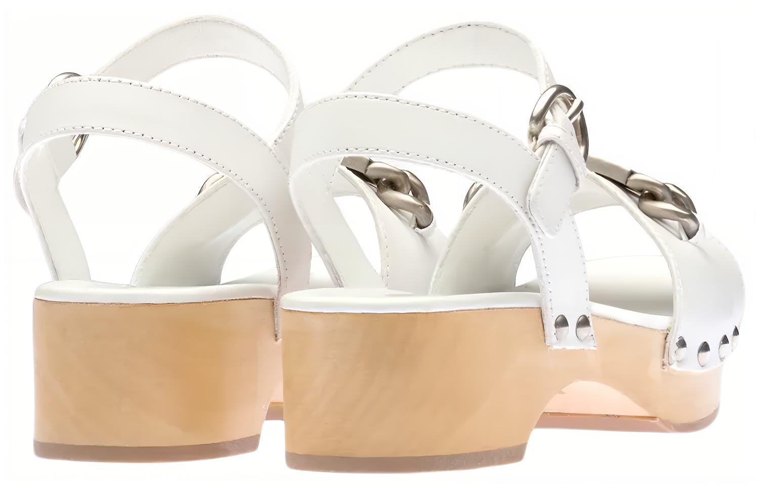 Purchase MIU MIU 露趾皮革木底涼鞋 女款 白色