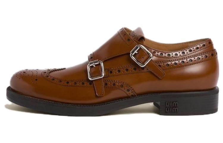 Buy (W) MIU MIU 烟草色皮革牛津鞋 5E039E_055_F0005_F_M030