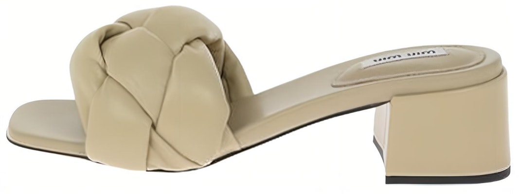 (W) 缪缪 米色皮革露趾粗跟拖鞋 5XX545_LYB_F0F24_F_045 Buy (W) 缪缪 米色皮革露趾粗跟拖鞋 5XX545_LYB_F0F24_F_045