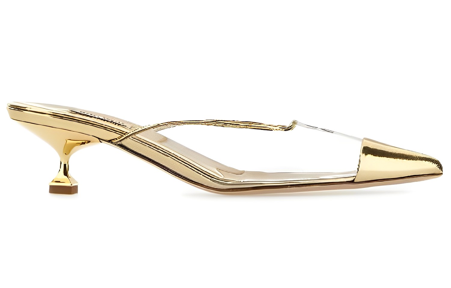 (W) MIU MIU Leather Plexi Fashion Sandal 'Gold' 圖 2