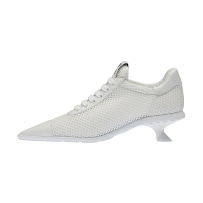 (W) MIU MIU Leather Pointed Toe High Heel 'White Fashion'