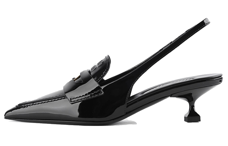 (Women) MIU MIU Leather Pointed Toe Stiletto 'Black Logo' 5D901D_JHR_F0002_F_045