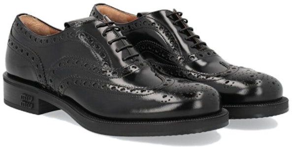 (W) 미우미우 블랙 가죽 둥근코 레이스업 5E038E_055_F0002 Lookbook (W) 미우미우 블랙 가죽 둥근코 레이스업 5E038E_055_F0002