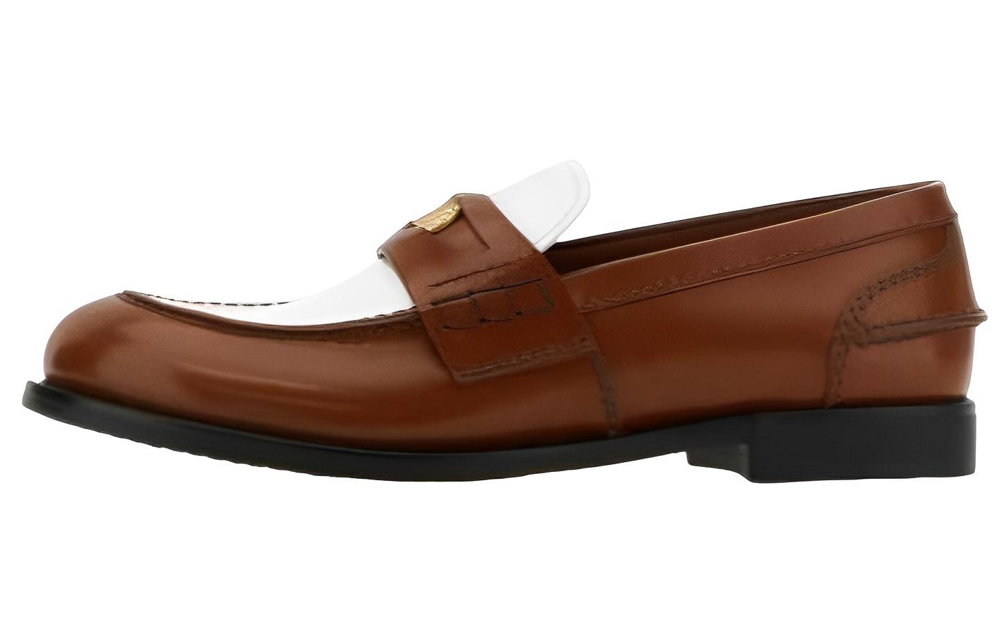 Buy (W) MIU MIU Sepatu Loafers Kulit Coklat Bulat Toe 5D773D_AZE_F031W_F_020