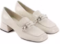 Shop (W) MIU MIU Leren Chunky Hak Pumps Rond Neus ''Wit'' 5D951D_069_F0304_F_035