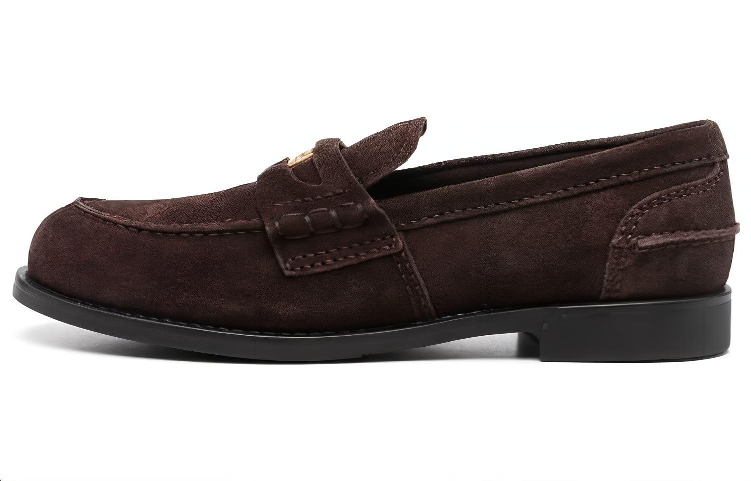 (W) MIU MIU Leather Round Toe Slip-On 'Brown'