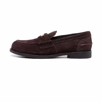 (W) MIU MIU Leather Round Toe Slip-On 'Brown'