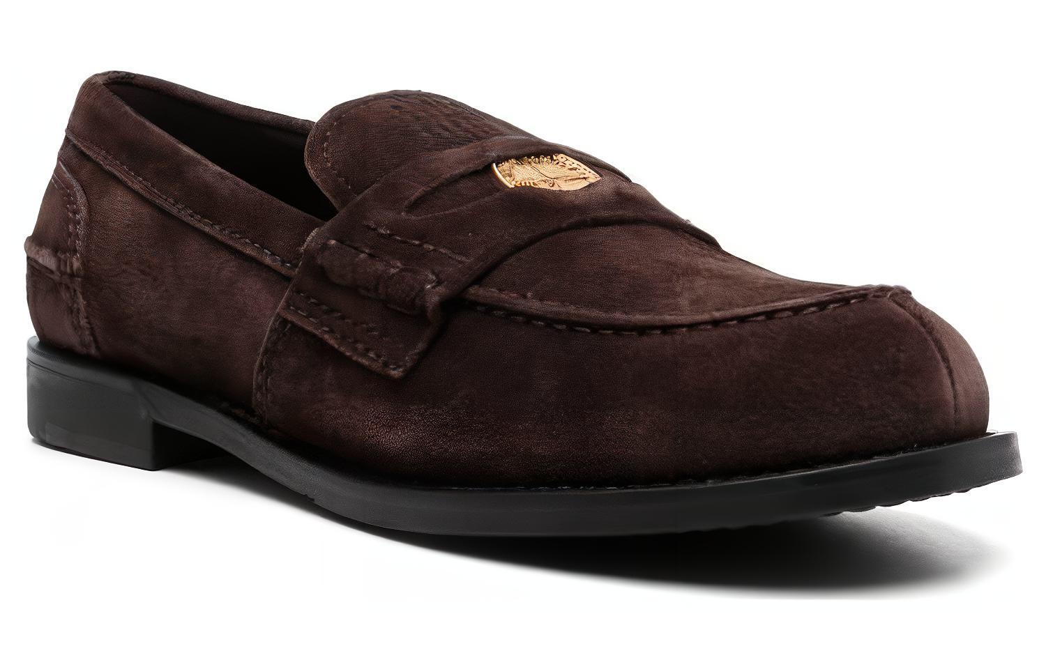 (W) MIU MIU Leather Round Toe Slip-On 'Brown' 圖 2