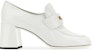 (W) MIU MIU Kulit Slip-On Hujung Bulat 'Tumit Blok Putih' 5D950D_JHR_F0009_F_065