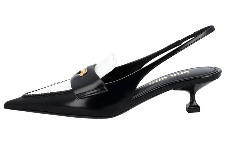 (Women) MIU MIU Leather Sandals 'Black and White' 5D774D_AZE_F0967_F_045