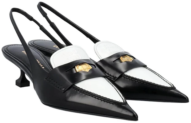 (W) Sandalias de Cuero MIU MIU 'Negro y Blanco' 5D774D_AZE_F0967_F_045 Order (W) Sandalias de Cuero MIU MIU 'Negro y Blanco' 5D774D_AZE_F0967_F_045