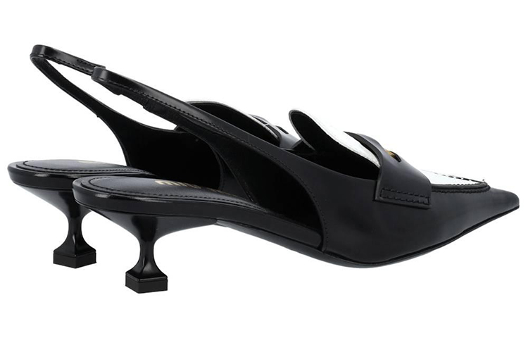 Lookbook (W) Sandalias de Cuero MIU MIU 'Negro y Blanco' 5D774D_AZE_F0967_F_045