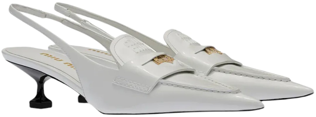 MIU MIU 低跟皮革涼鞋 女款 白色 Order MIU MIU 低跟皮革涼鞋 女款 白色