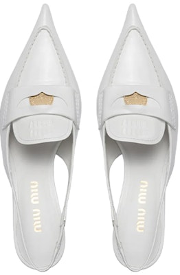 MIU MIU 低跟皮革涼鞋 女款 白色 Lookbook MIU MIU 低跟皮革涼鞋 女款 白色