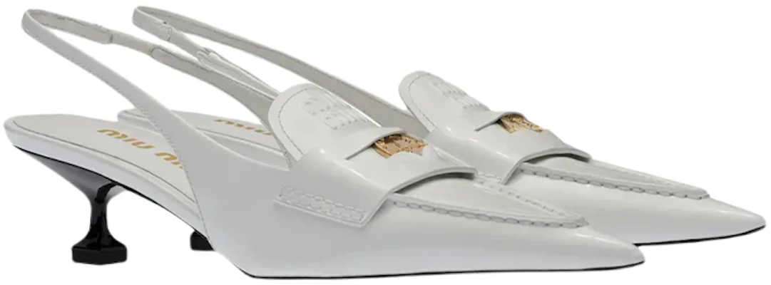 MIU MIU 低跟皮革涼鞋 女款 白色 Lookbook MIU MIU 低跟皮革涼鞋 女款 白色