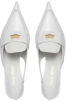 MIU MIU 低跟皮革涼鞋 女款 白色 Purchase MIU MIU 低跟皮革涼鞋 女款 白色