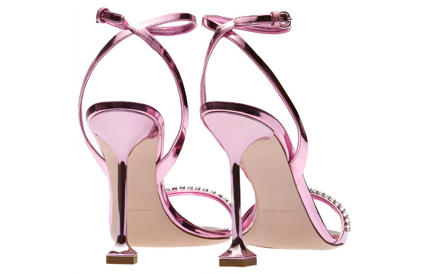 (W) MIU MIU Leather Sandals with Artificial Crystals 'Pink' 圖 5